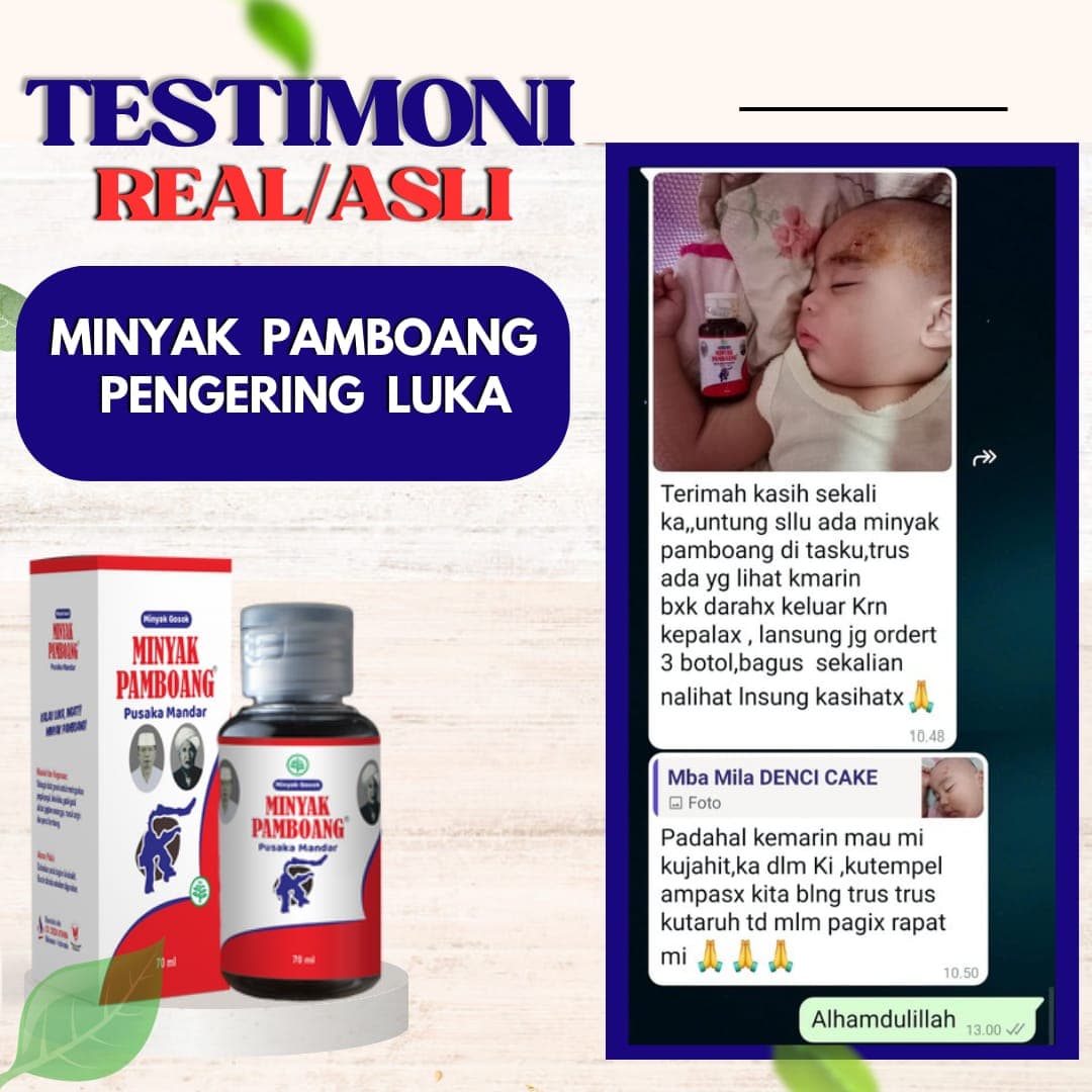 Dokumentasi testimoni pelanggan Minyak Pamboang Pusaka Mandar 1
